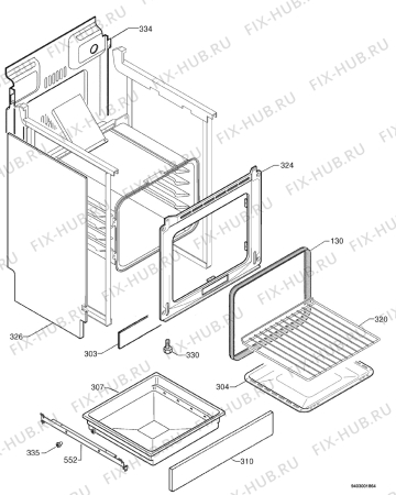 Взрыв-схема плиты (духовки) Zanussi ZCC6658W - Схема узла Housing 001